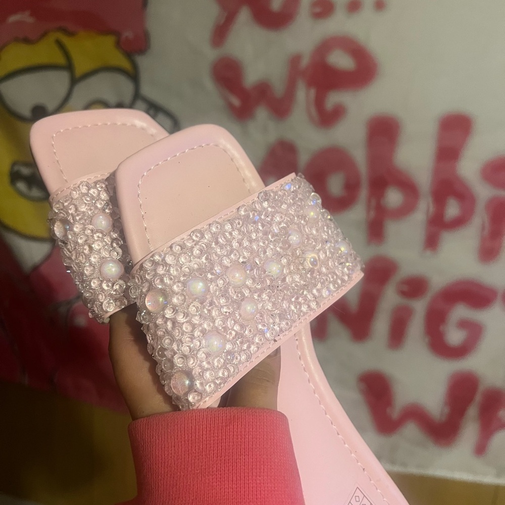 Princess Polly Pink Embellished Flats